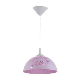 Светильник  Колпак "Рочелл" 1 лампа E27 40Вт белый-розовый  д.250
