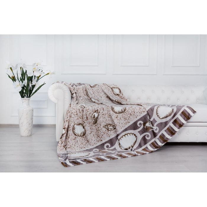 Плед Ракушки, 150х200см, велсофт, п/э100%, 280г/м