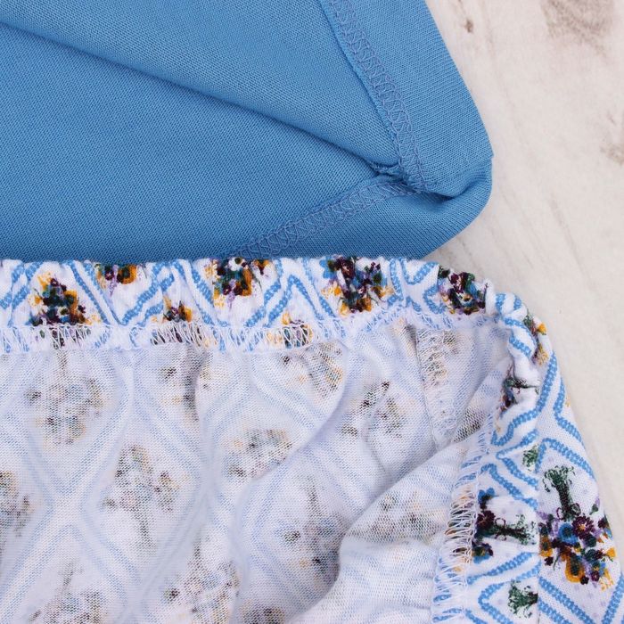 Пижама женская (футболка, бриджи) MK2750/01 цвет голубой, р-р 48, рост 158-164