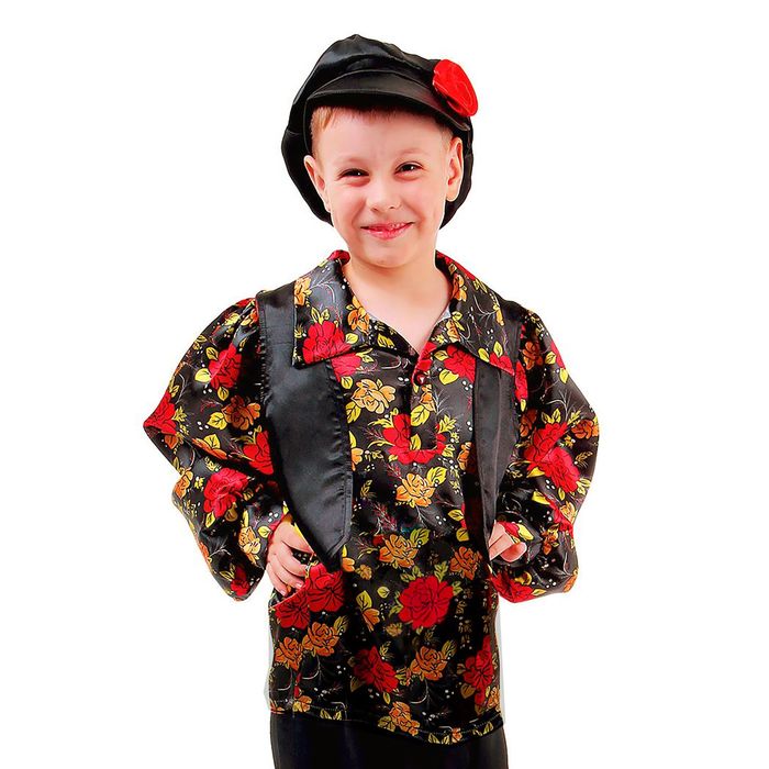 Цыганская рубаха с жилетом и кепкой рост 110-116