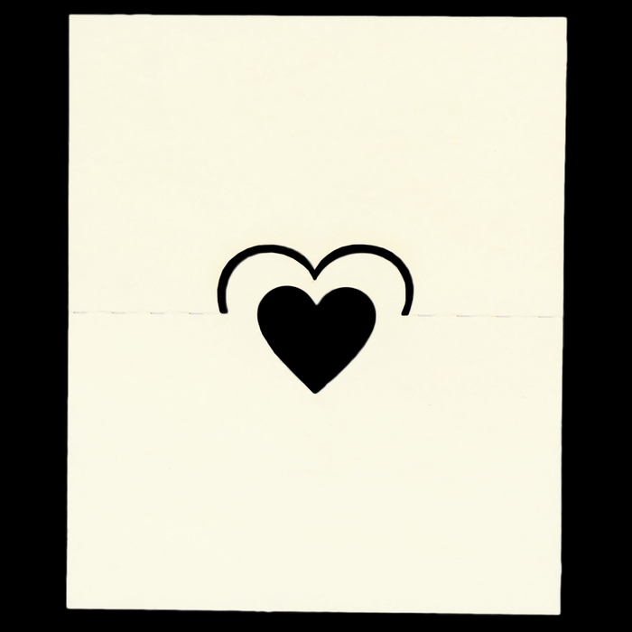 Набор заготовок для рассадочных карточек "Сердце" 5шт, KR-002 (айвори)