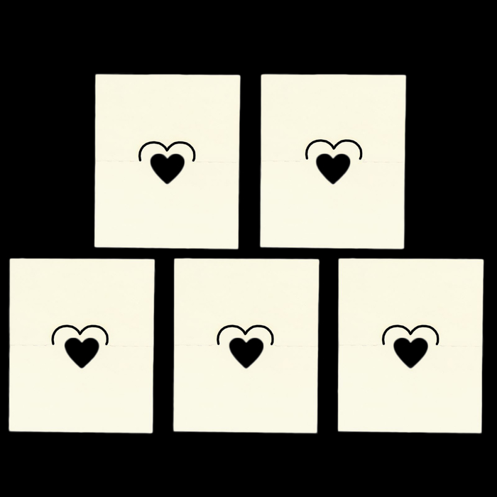 Набор заготовок для рассадочных карточек "Сердце" 5шт, KR-002 (айвори)