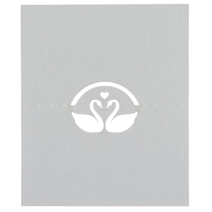 Набор заготовок для рассадочных карточек "Лебеди" 5шт, KR-004 (серый (перл.))