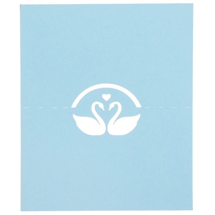 Набор заготовок для рассадочных карточек "Лебеди" 5шт, KR-004 (голубой)