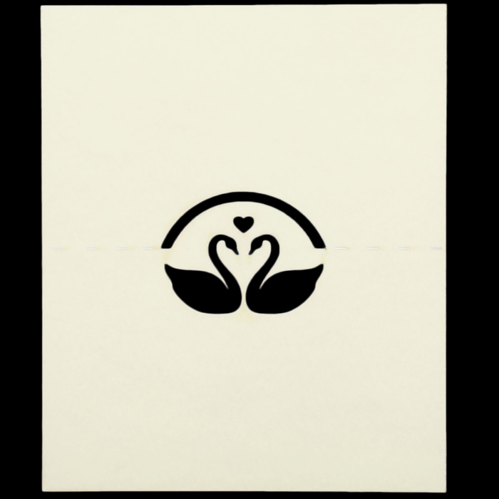 Набор заготовок для рассадочных карточек "Лебеди" 5шт, KR-004 (айвори)