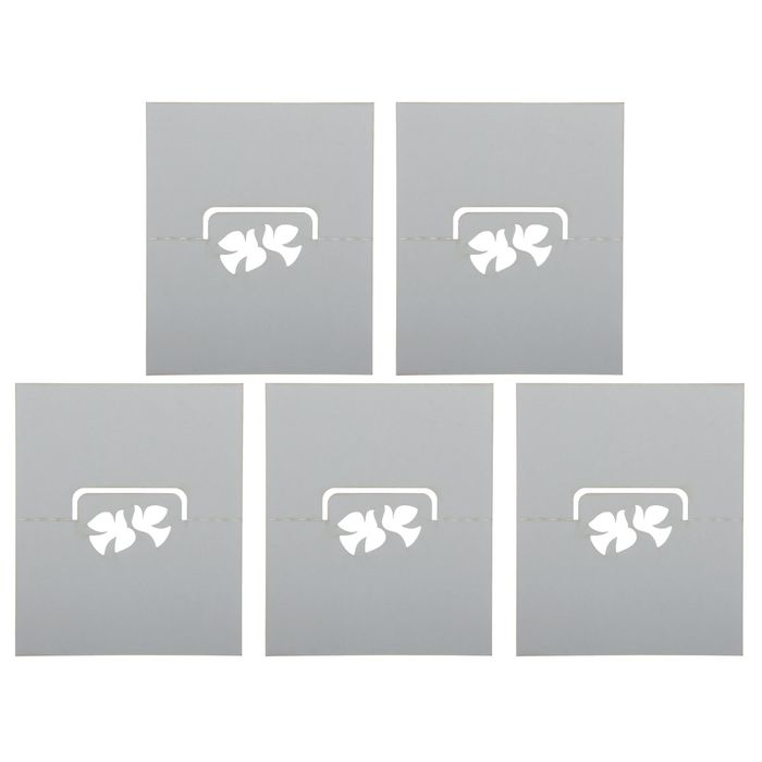 Набор заготовок для рассадочных карточек "Голуби" 5шт, KR-007 (серый (перл.))