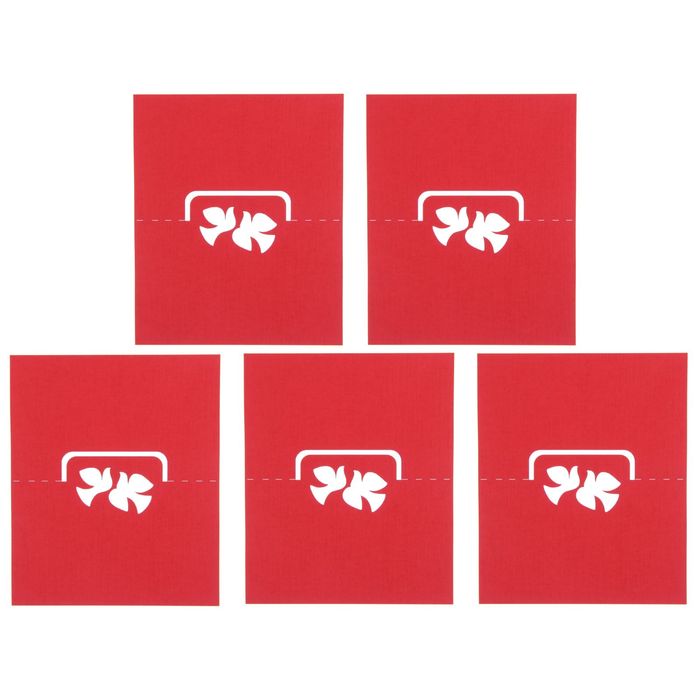 Набор заготовок для рассадочных карточек "Голуби" 5шт, KR-007 (красный)