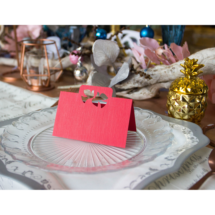 Набор заготовок для рассадочных карточек "Голуби" 5шт, KR-007 (красный)