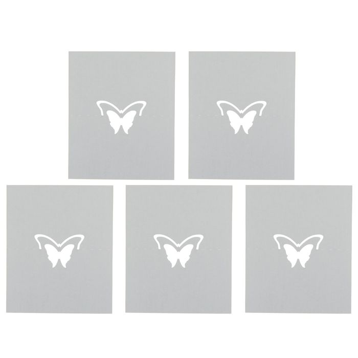 Набор заготовок для рассадочных карточек "Бабочка" 5шт, KR-010 (серый (перл.))