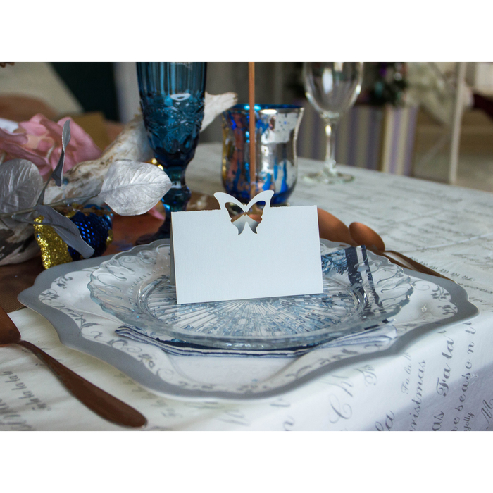 Набор заготовок для рассадочных карточек "Бабочка" 5шт, KR-010 (серый (перл.))