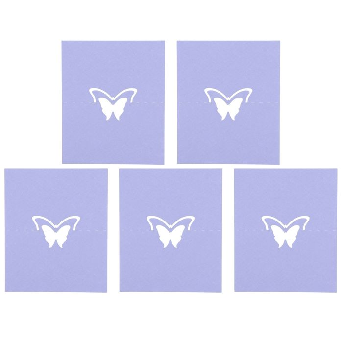 Набор заготовок для рассадочных карточек "Бабочки" 5шт, KR-010 (фиолетовый)