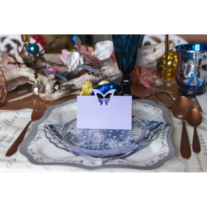 Набор заготовок для рассадочных карточек "Бабочки" 5шт, KR-010 (фиолетовый)