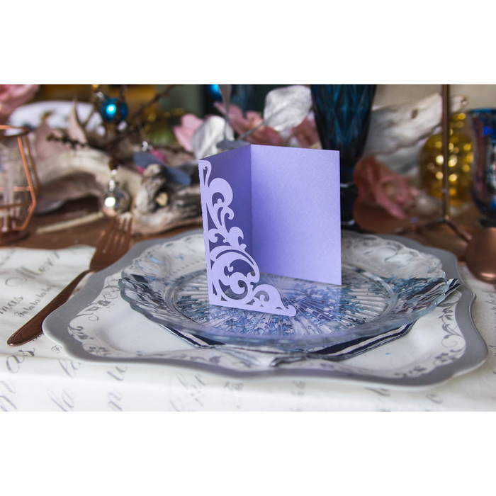 Набор заготовок для рассадочных карточек "Вензель" 5шт, KR-014 (фиолетовый)