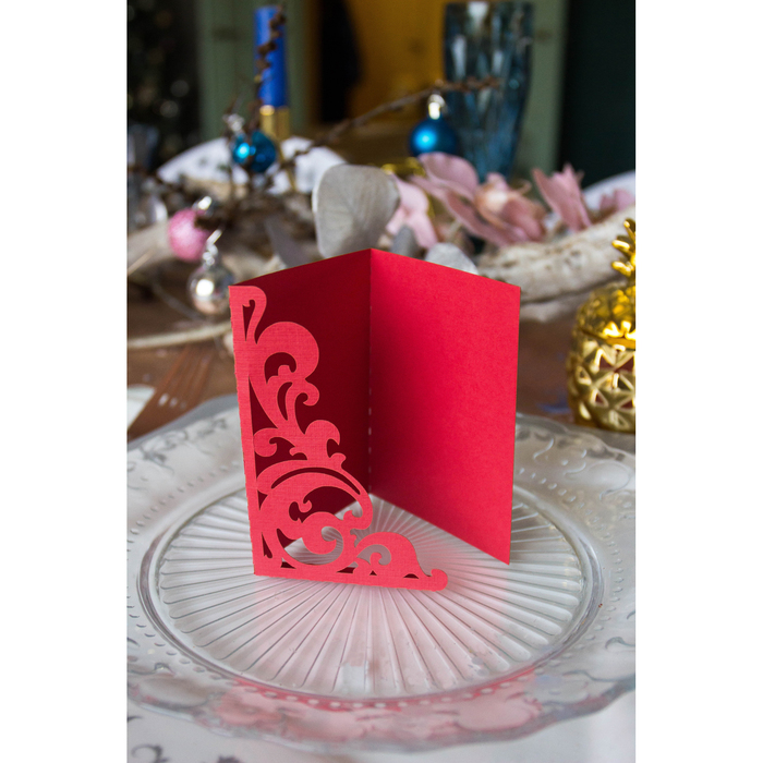 Набор заготовок для рассадочных карточек "Вензель" 5шт, KR-014 (красный)