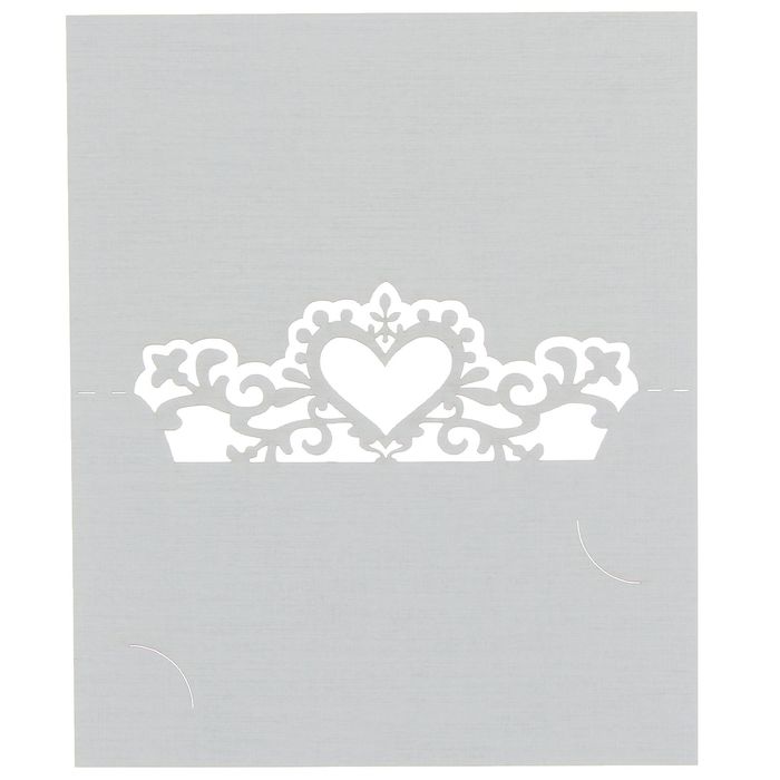 Набор заготовок для рассадочных карточек "Сердце узорное" 5шт, KR-015 (серый (перл.))