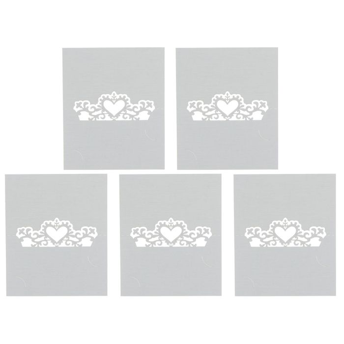 Набор заготовок для рассадочных карточек "Сердце узорное" 5шт, KR-015 (серый (перл.))