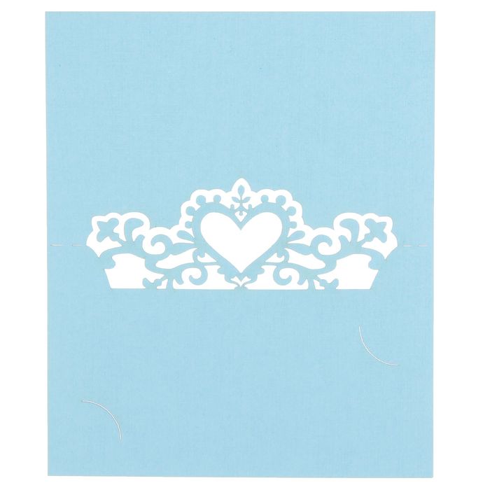 Набор заготовок для рассадочных карточек "Сердце узорное" 5шт, KR-015 (голубой)