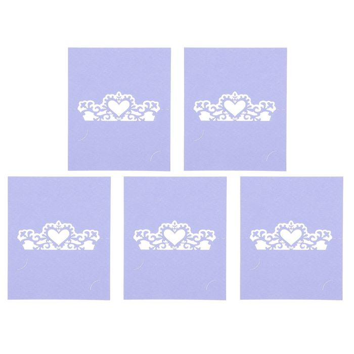 Набор заготовок для рассадочных карточек "Сердце узорное" 5шт, KR-015 (фиолет.)