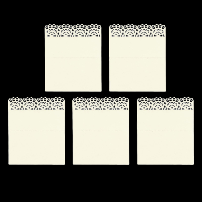 Набор заготовок для рассадочных карточек "Кружево" 5шт, KR-018 (айвори)