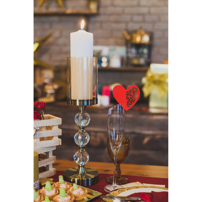 Набор заготовок для украшения бокалов "Сердце" 5шт, KR-024 (красный)