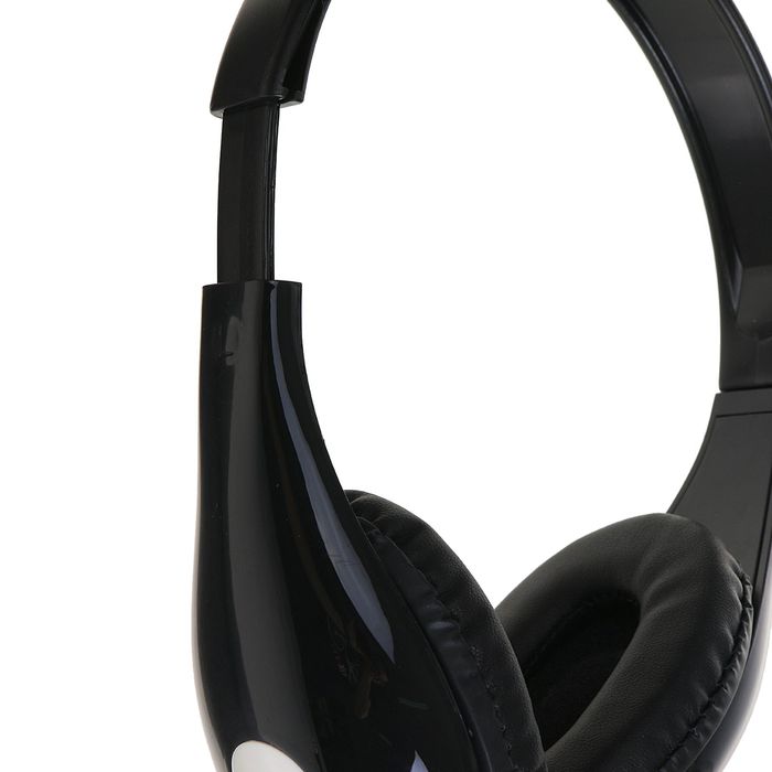 Наушники накладные LuazON LV-146, глянцевые, съемный провод 1,2м, черные