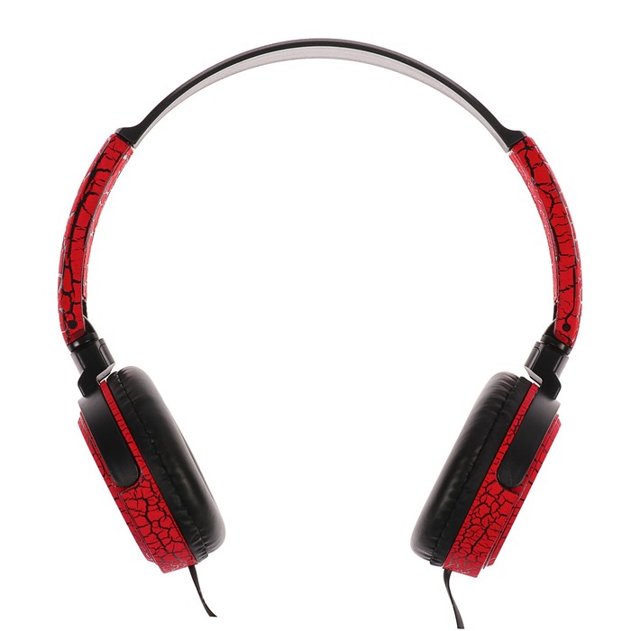 Наушники накладные LuazON LV-150, микрофон на проводе, красно/черные