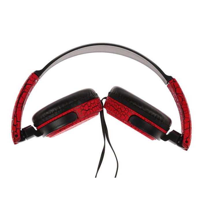 Наушники накладные LuazON LV-150, микрофон на проводе, красно/черные