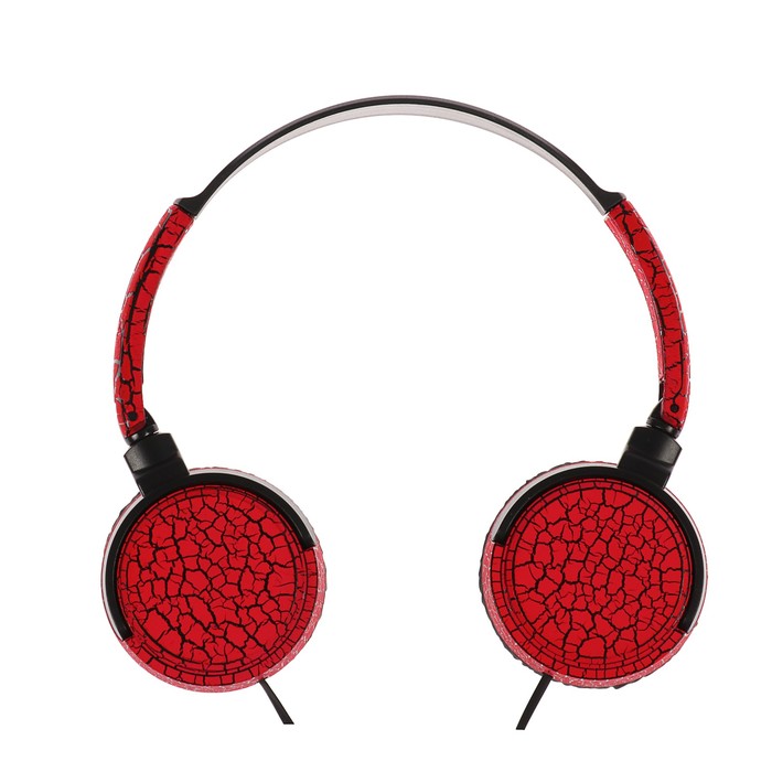 Наушники накладные LuazON LV-150, микрофон на проводе, красно/черные