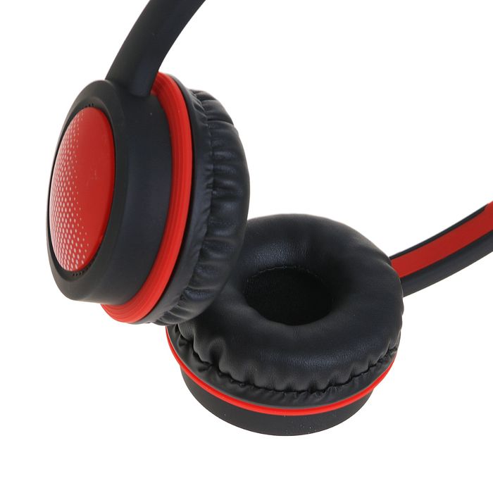 Наушники накладные LuazON LV-151, съемный провод 1,2 м, красные