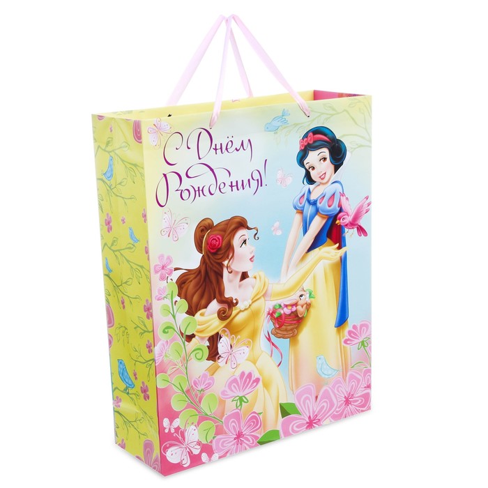Пакет ламинированный вертикальный "С Днем Рождения!", Принцессы, 31 х 40 х 11 см