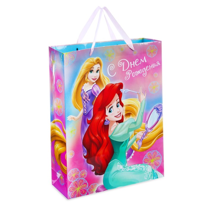 Пакет ламинированный вертикальный "Волшебное день рождение!", Принцессы, 23 х 27 х 11.5 см