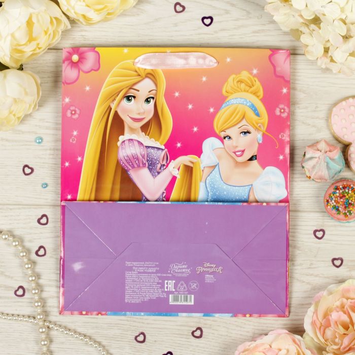 Пакет ламинированный вертикальный "С Днем Рождения, принцесса!", Принцессы, 23 х 27 х 11.5 см