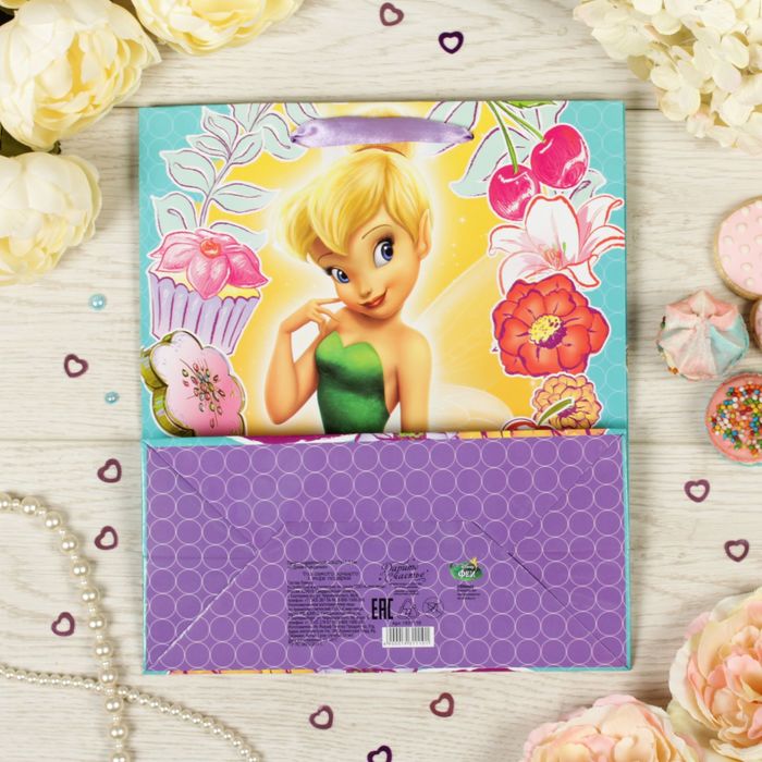 Пакет ламинированный вертикальный "С Днем Рождения", Феи: Динь Динь,18 х 23 х 10 см