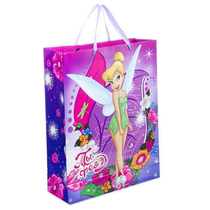 Пакет ламинированный вертикальный "С Днем Рождения!", Феи: Динь Динь, 23 х 27 х 11.5 см