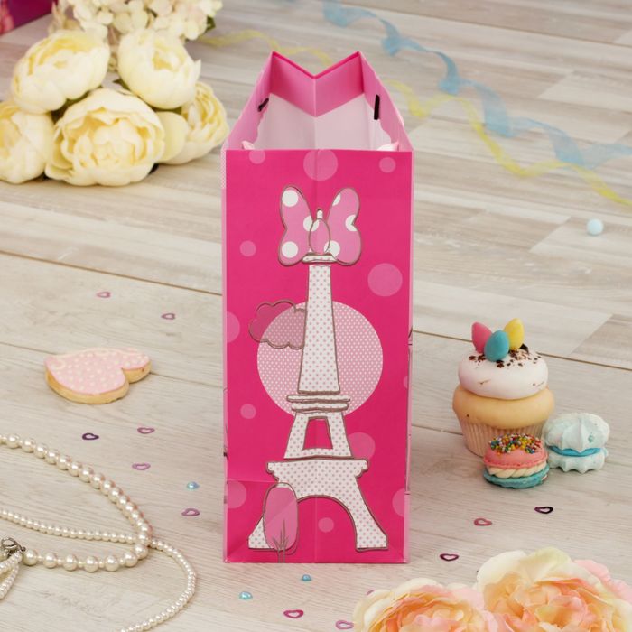 Пакет ламинированный вертикальный "С Днем рождения, самая классная девчонка!" Минни Маус, 31 х 40 х 11