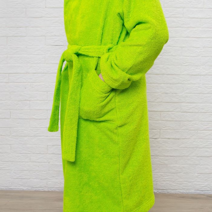 Халат махровый детский, размер 34, цвет салатовый, 340 г/м2 хл.100% с AIRO