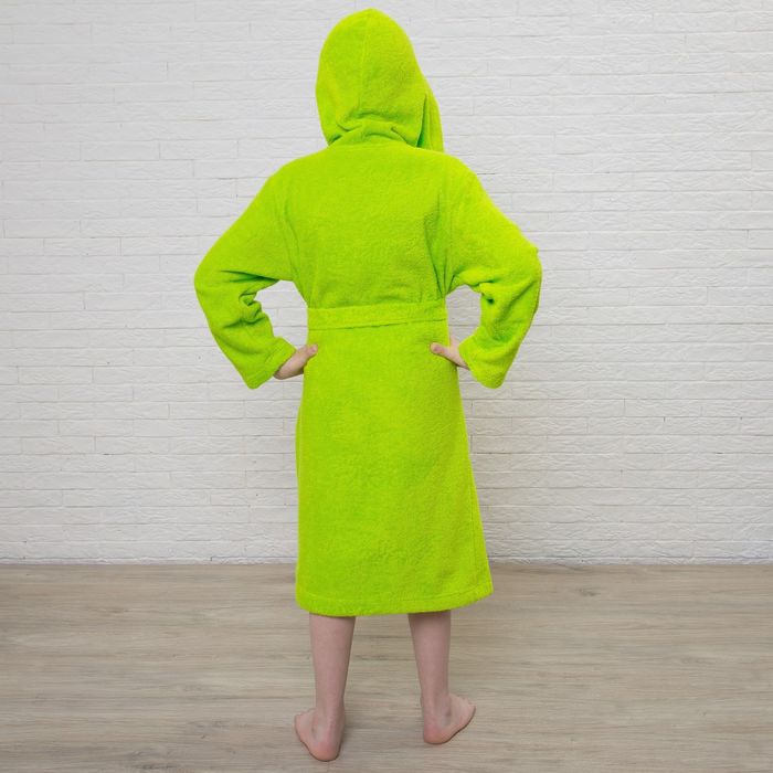 Халат махровый детский, размер 34, цвет салатовый, 340 г/м2 хл.100% с AIRO