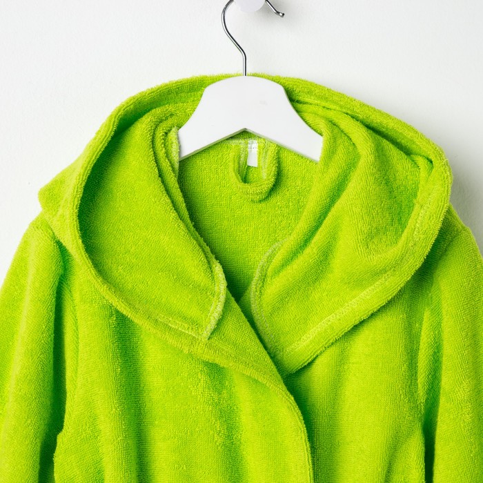 Халат махровый детский, размер 34, цвет салатовый, 340 г/м2 хл.100% с AIRO