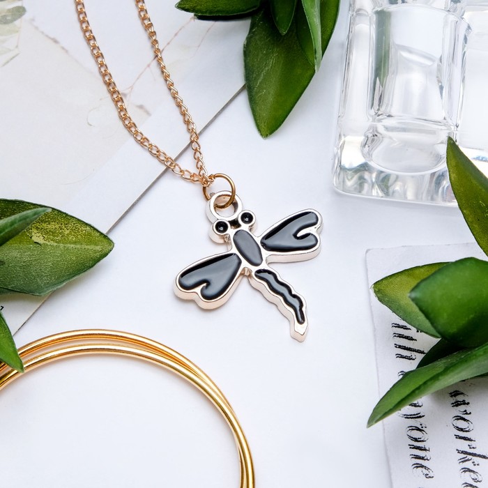 Кулон "Мульти" стрекоза, цвет МИКС, 43см