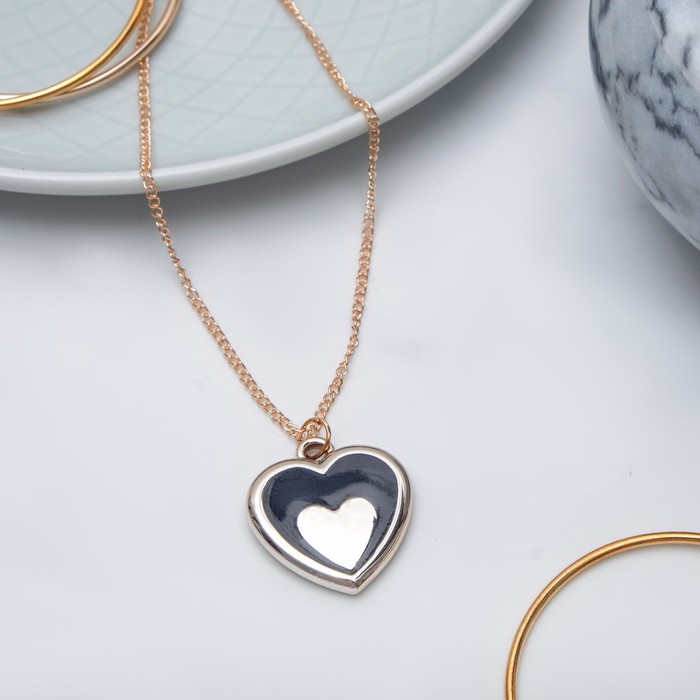 Кулон "Мульти" сердце, цвет МИКС, 43см