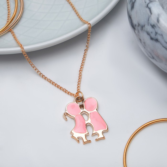 Кулон "Мульти" пара, цвет МИКС, 43см