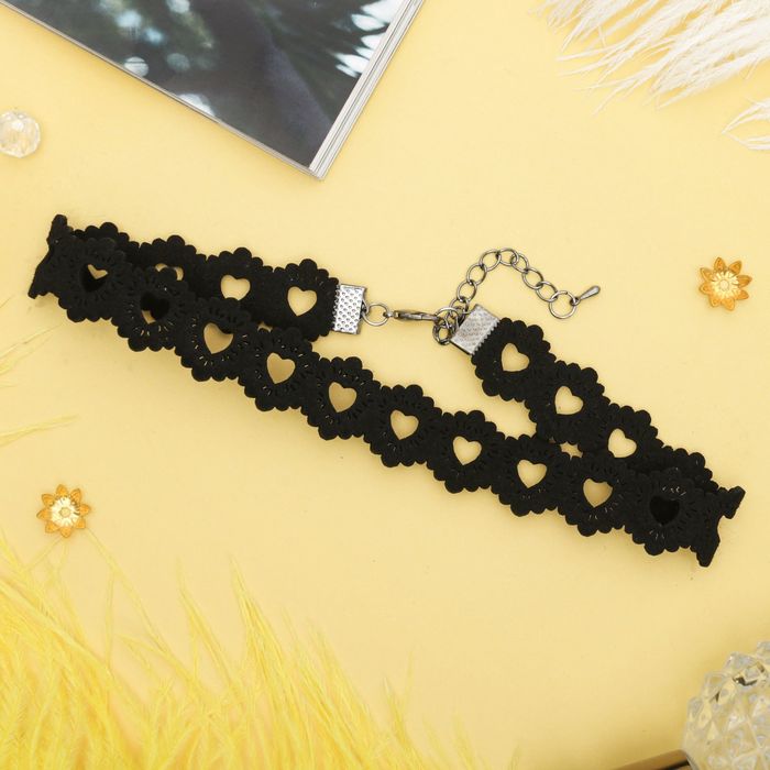 Чокер "Орнамент" сердце, цвет чёрный