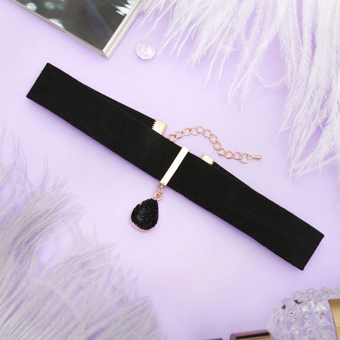 Чокер "Модерн" капля, цвет чёрно-золотой