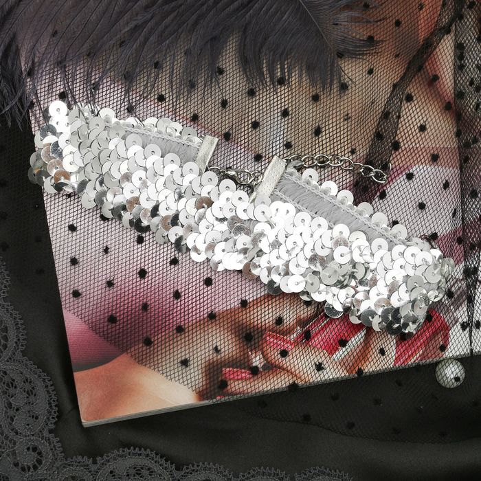 Чокер "Вечеринка", цвет серебро