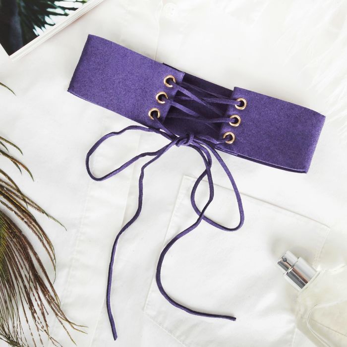 Чокер "Александрия" шнуровка, цвет синий