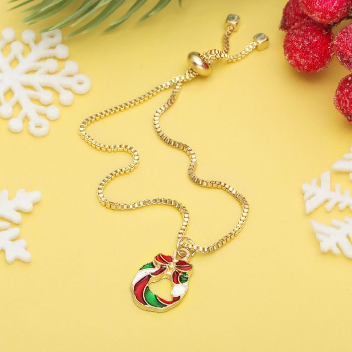 Браслет с эмалью "Мини" венок, цветной в золоте