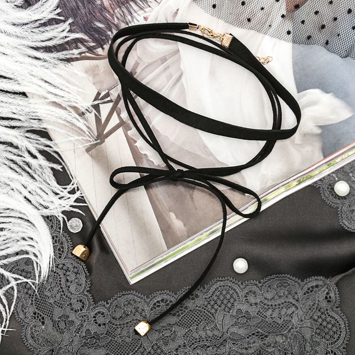 Чокер "Безмятежность", широкий, цвет чёрно-золотой