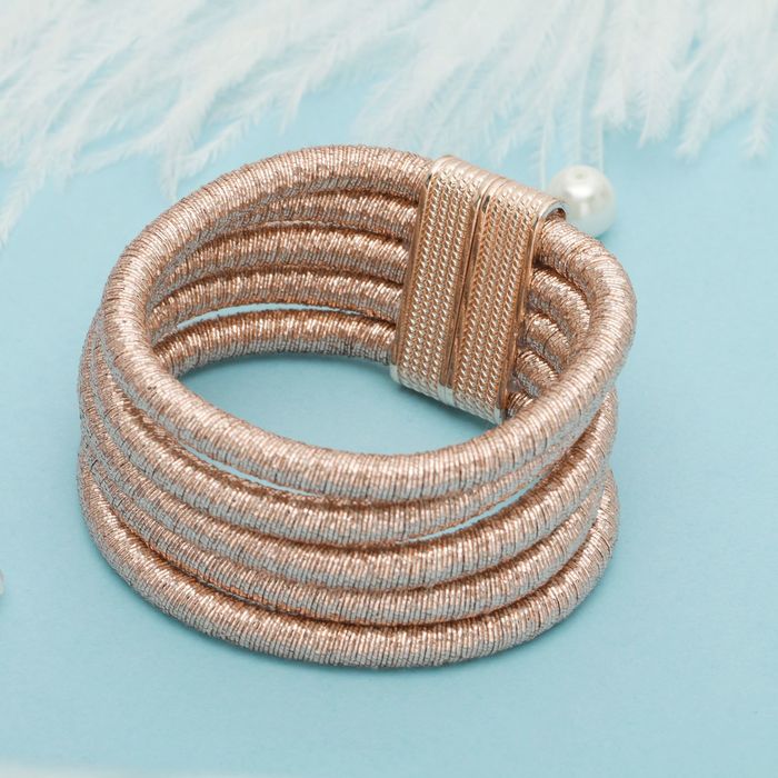 Браслет ассорти "Шанталь" 5 нитей, цвет розового золота