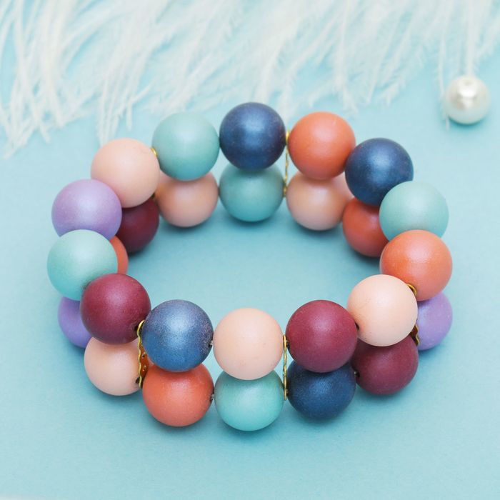 Браслет пластик "Настроение" 2 ряда, цветной