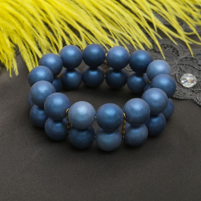 Браслет пластик "Настроение" 2 ряда, цвет тёмно-синий